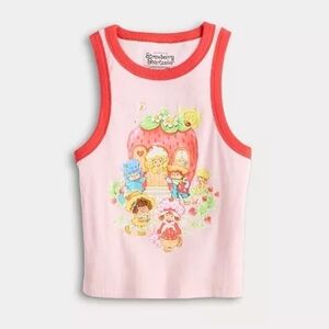 Juniors' Strawberry Shortcake And Friends High Neck Graphic Tank Top